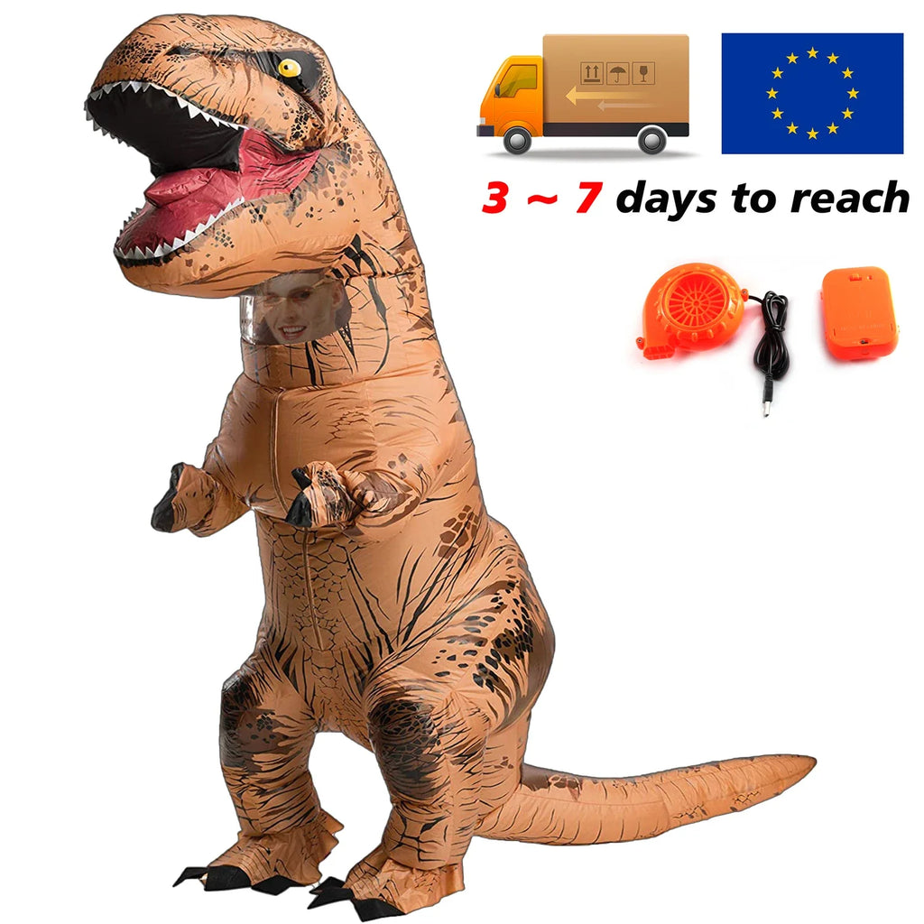 Disfraz inflable dinosaurio t-rex gigante halloween adulto divertido - Vista 2