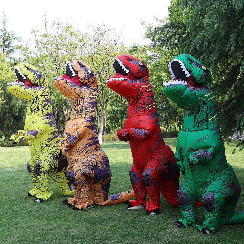 Disfraz inflable dinosaurio t-rex gigante halloween adulto divertido - Vista 3