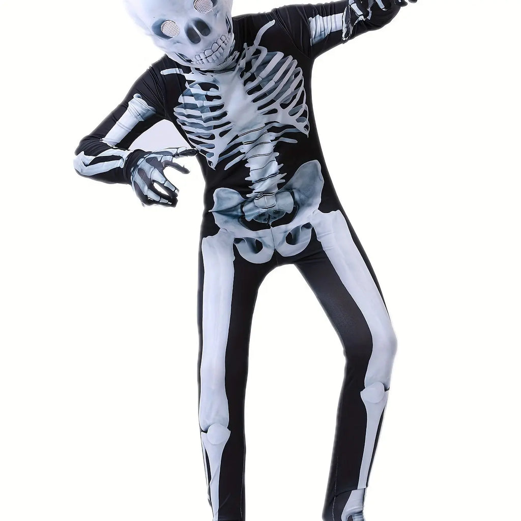 Disfraz esqueleto 3d nino halloween con mascara calavera infantil - Vista 6