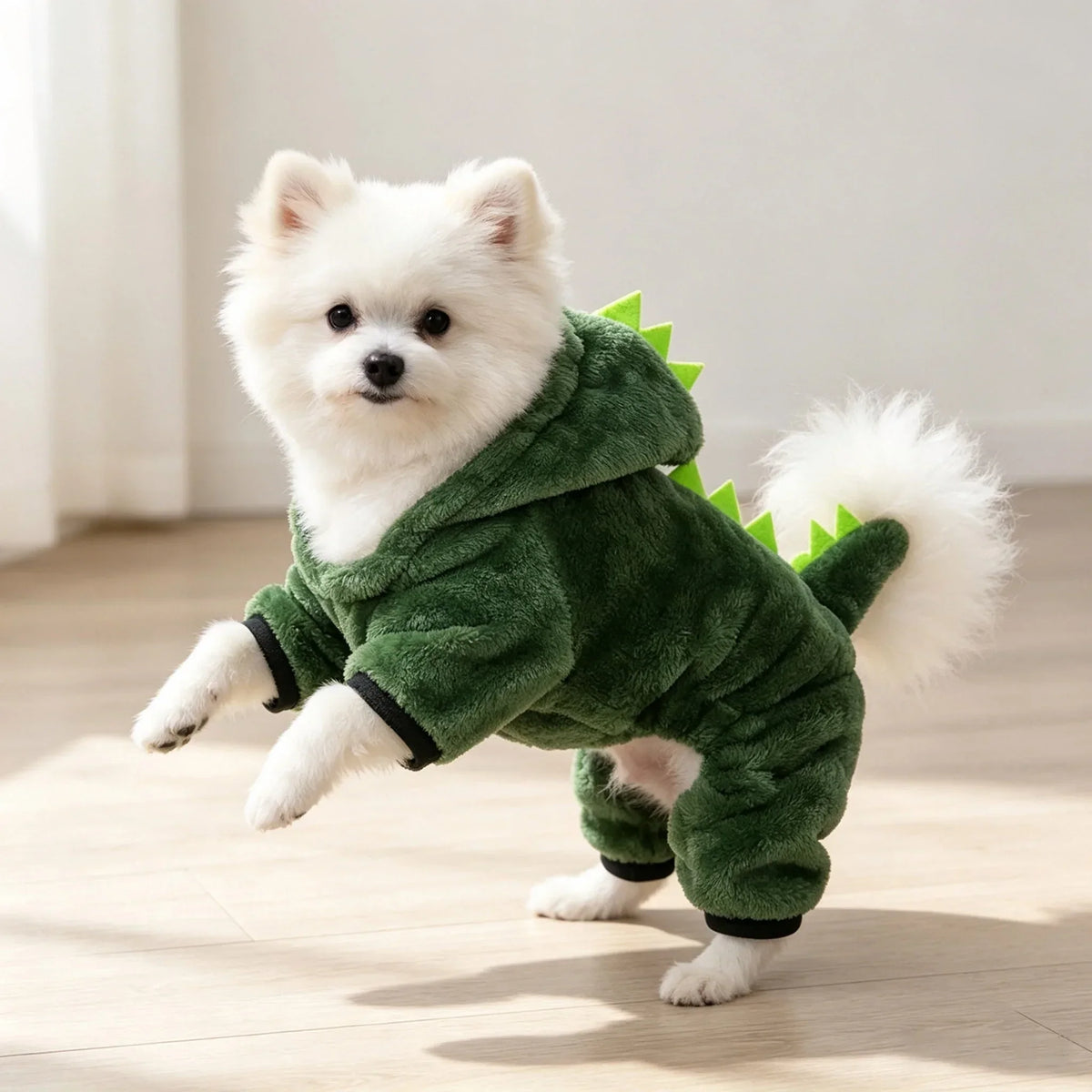 Disfraz dinosaurio mascotas halloween sudadera suave calentita gato perro