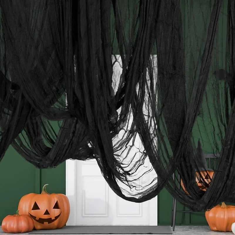 Tela de Gasa Halloween Decoracion Negro