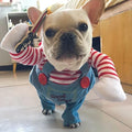 Disfraz halloween perro muneco asesino cuchillo espuma mascota divertido