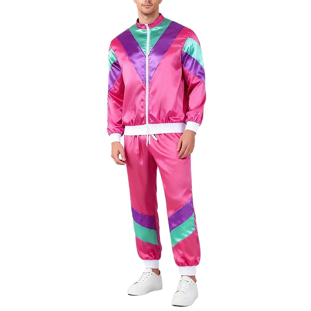 Disfraz chandal retro anos 80 halloween adulto multicolor disco - Vista 2