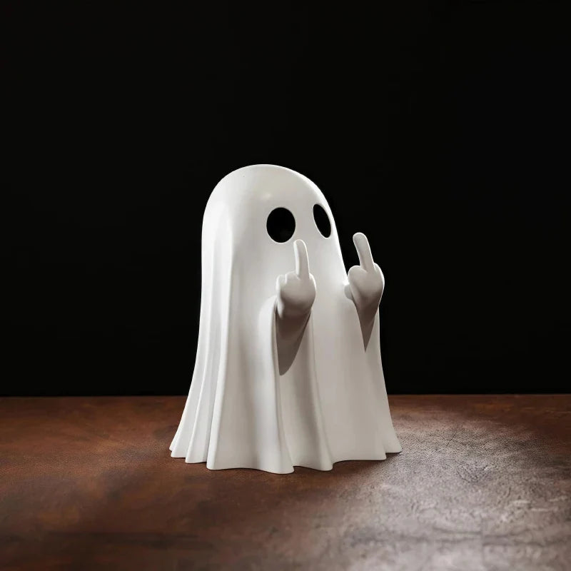 Estatua fantasma rebelde decoracion halloween con peineta divertida