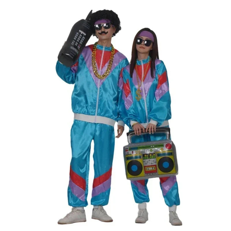 Disfraces pareja anos 80 halloween chandal retro neon pack divertido - Vista 4