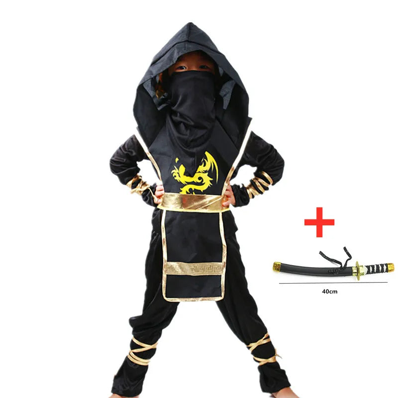 Disfraz ninja nino halloween sombra deluxe con armas de juguete infantil - Vista 4