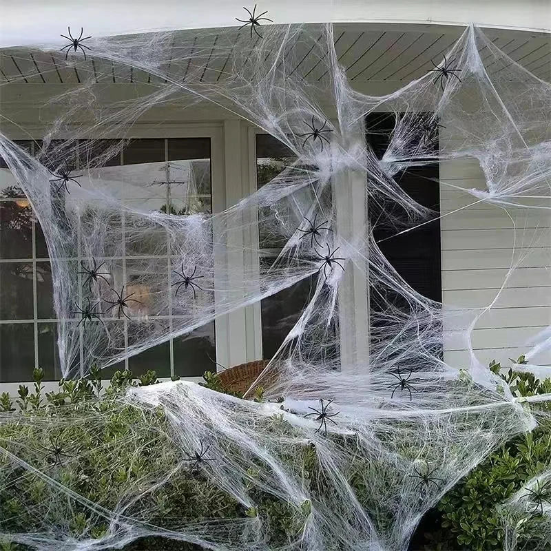 Telarana halloween gigante elastica decoracion con mini aranas incluidas - Vista 2