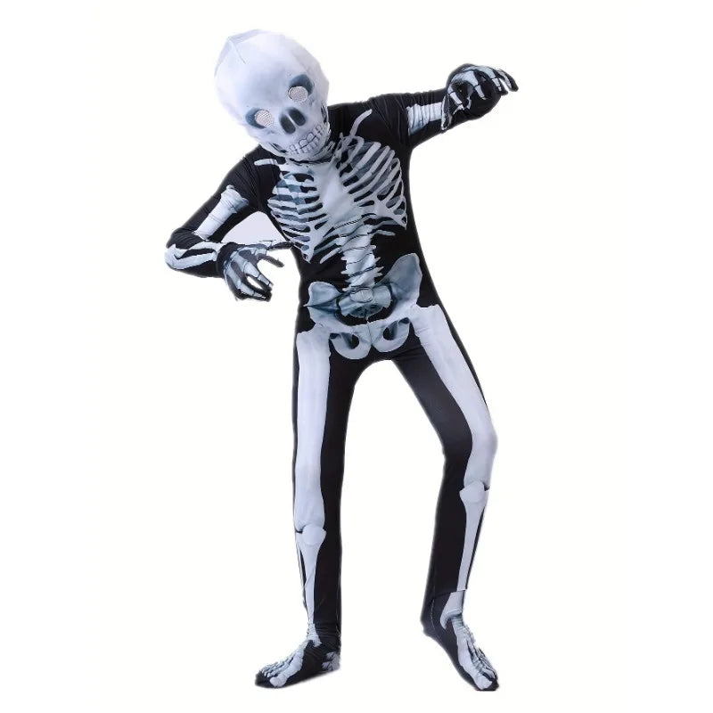 Disfraz esqueleto 3d nino halloween con mascara calavera infantil