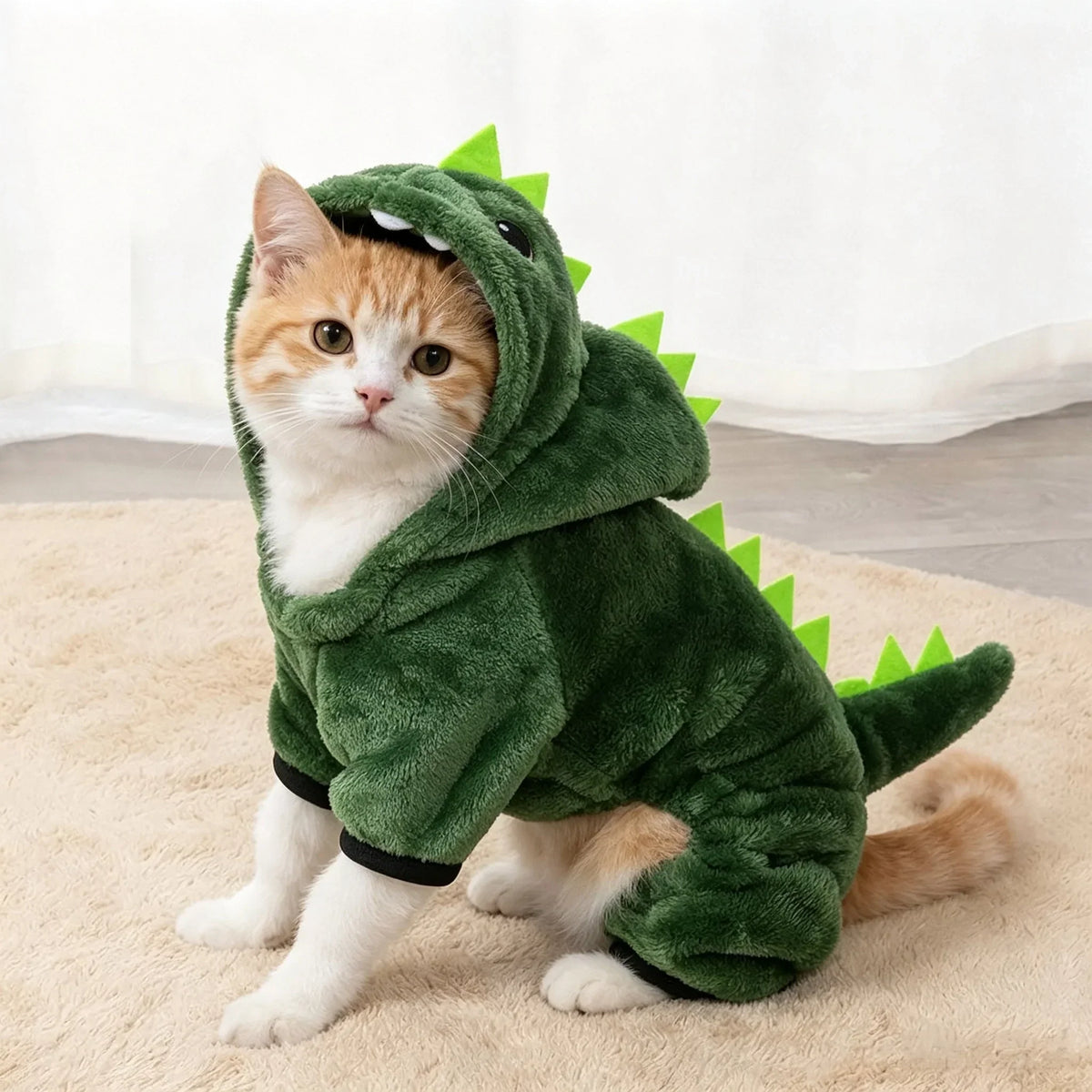 Disfraz dinosaurio mascotas halloween sudadera suave calentita gato perro - Vista 2