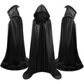 Capa halloween larga capucha terciopelo negro deluxe unisex bruja vampiro