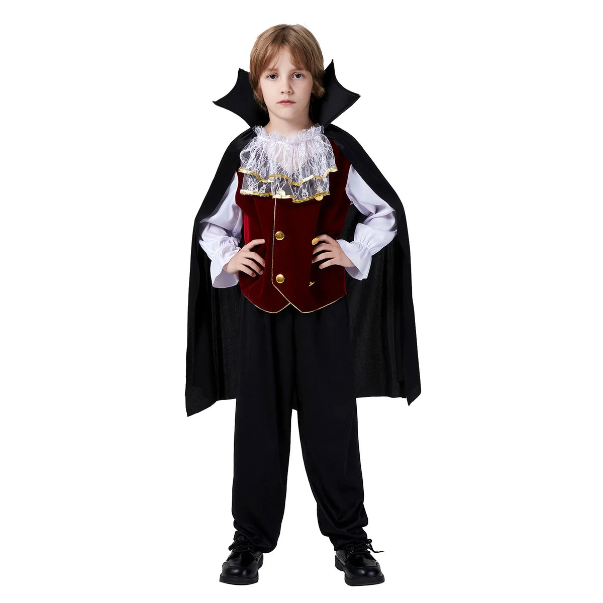 Disfraz vampiro conde nino halloween infantil con capa y chaleco - Vista 4