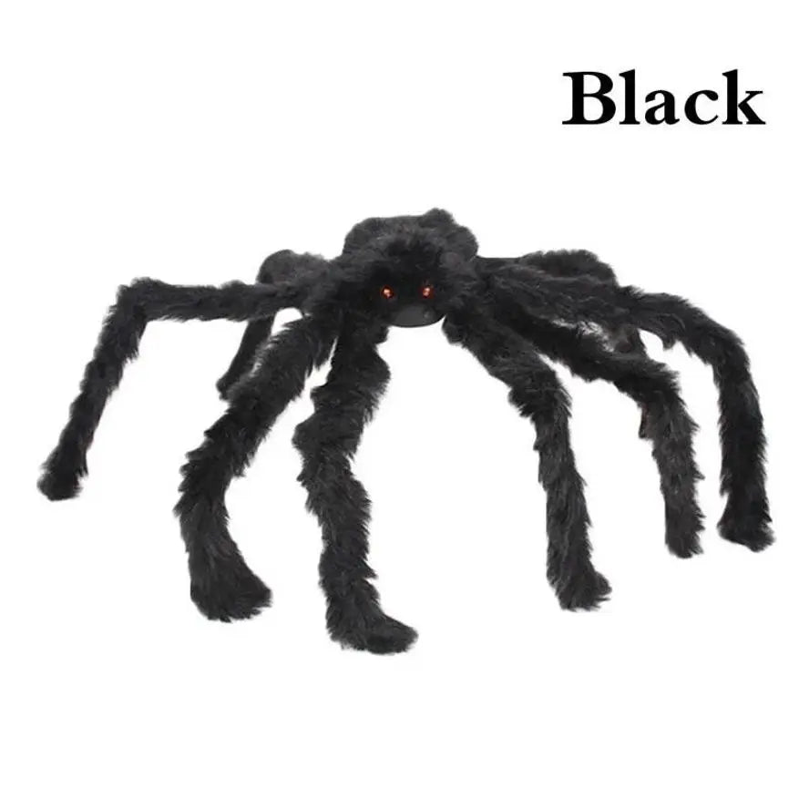 Arana gigante decoracion halloween peluda con ojos rojos y patas articuladas - Vista 2