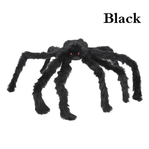 Arana gigante decoracion halloween peluda con ojos rojos y patas articuladas - Vista 2