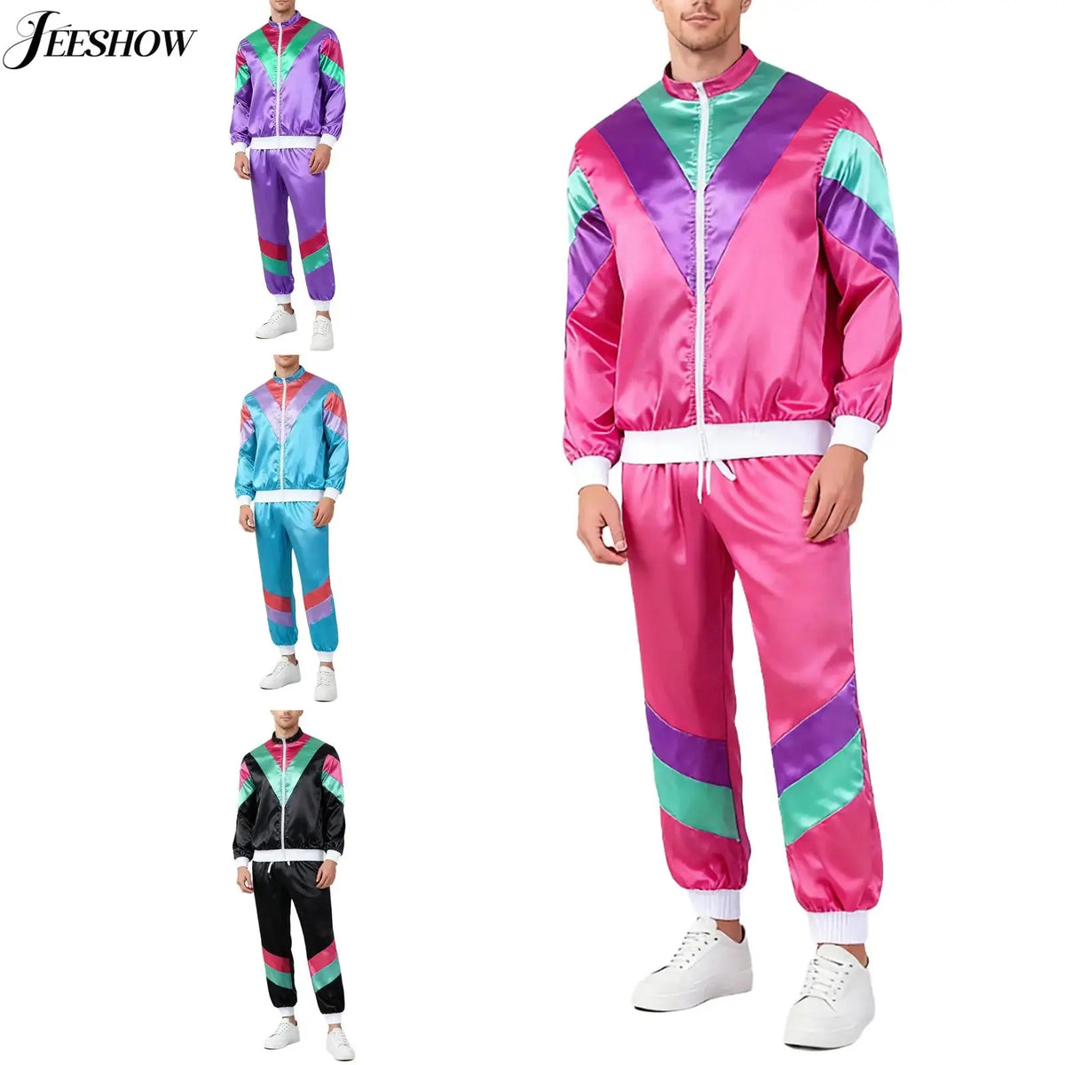 Disfraz chandal retro anos 80 halloween adulto multicolor disco
