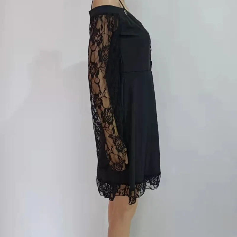Vestido medieval mujer halloween epoca con encaje y mangas acampanadas - Vista 4
