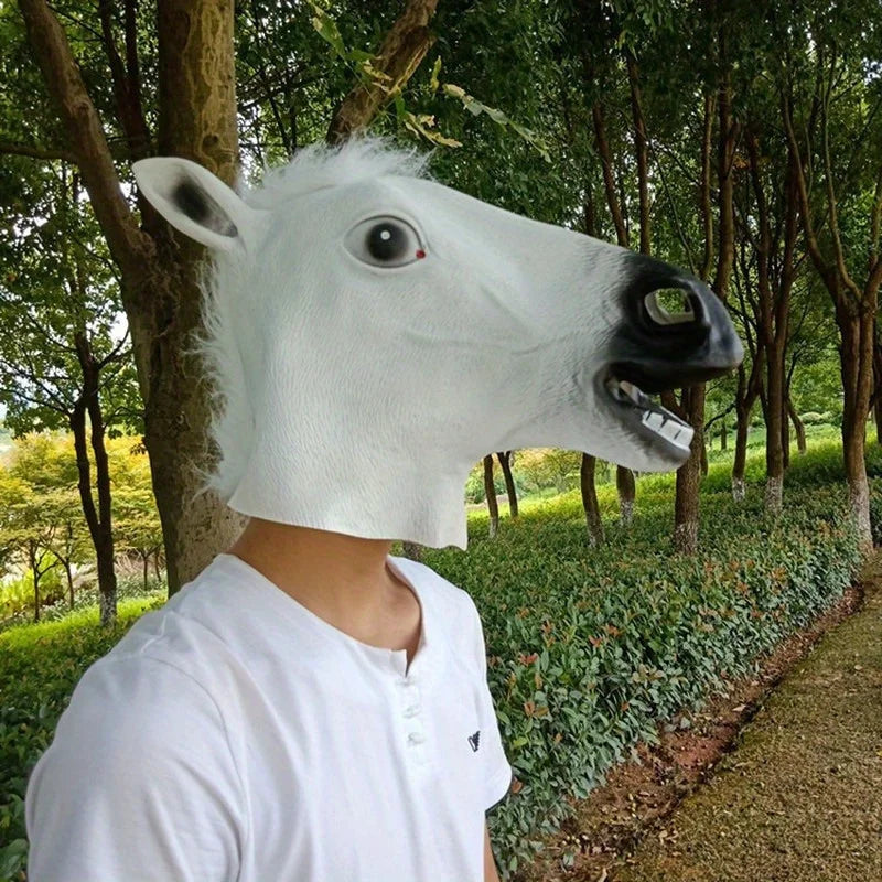 Mascara cabeza caballo halloween realista viral divertida adulto