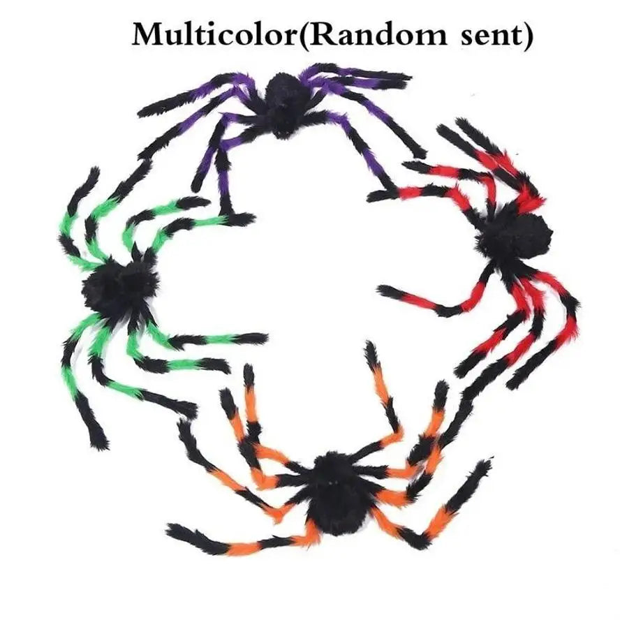 Arana gigante decoracion halloween peluda con ojos rojos y patas articuladas - Vista 3