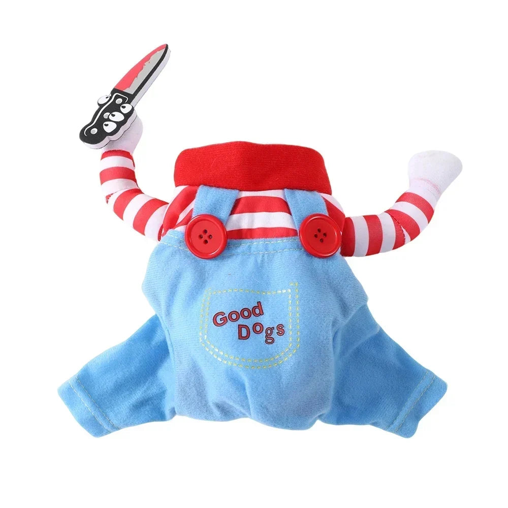 Disfraz halloween perro muneco asesino cuchillo espuma mascota divertido - Vista 4