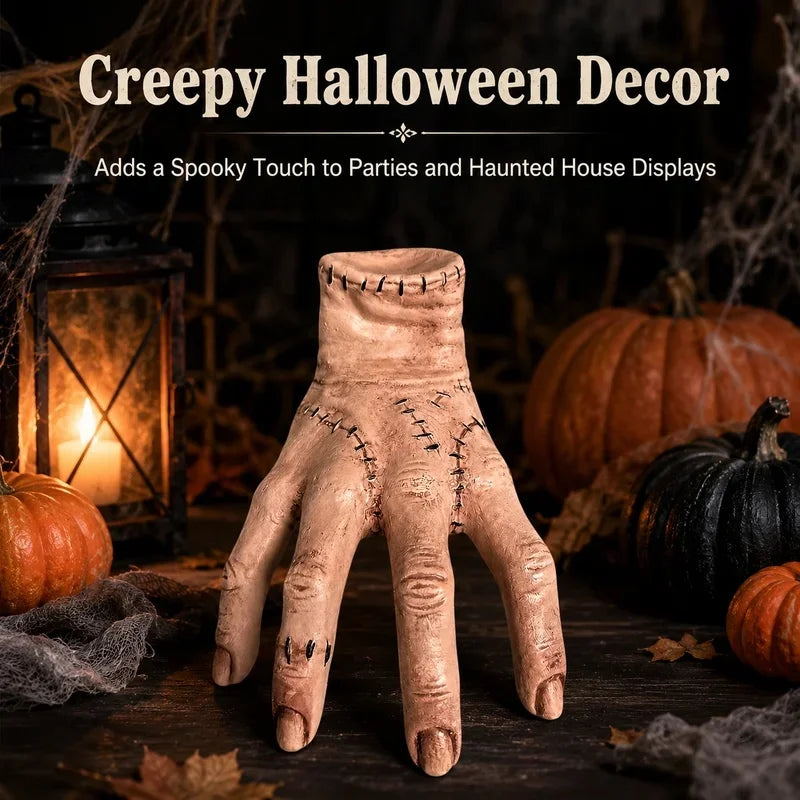 Decoracion halloween mano cortada cosa familia addams terror realista - Vista 2