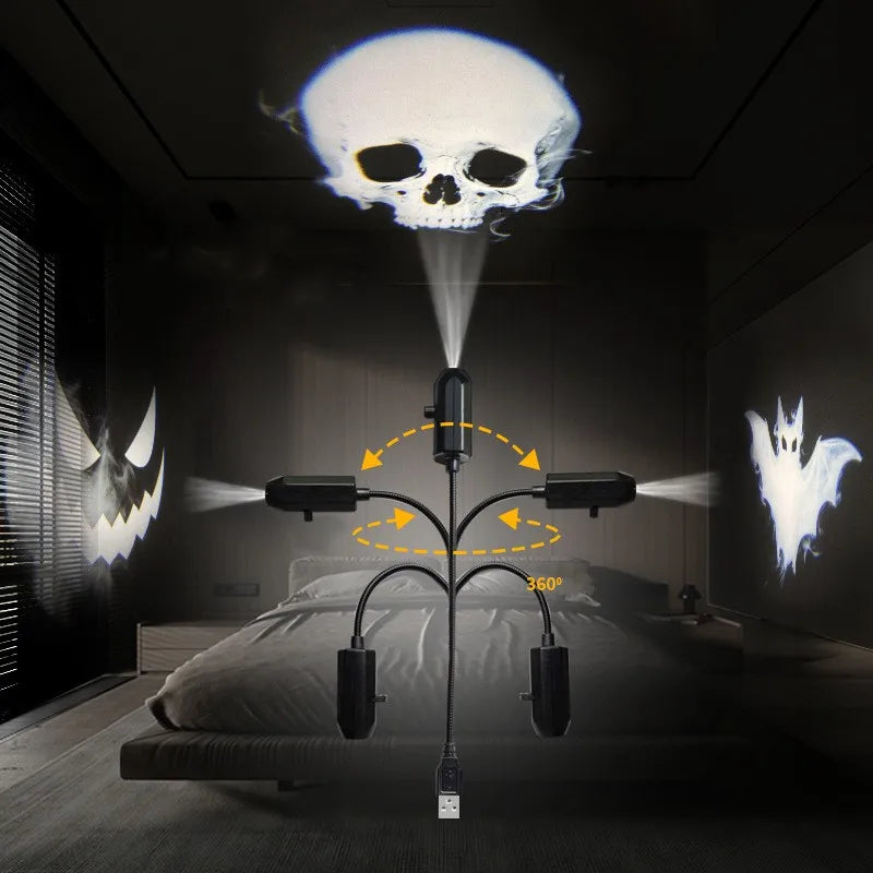 Proyector led halloween fantasma calavera lampara nocturna decoracion habitacion - Vista 4