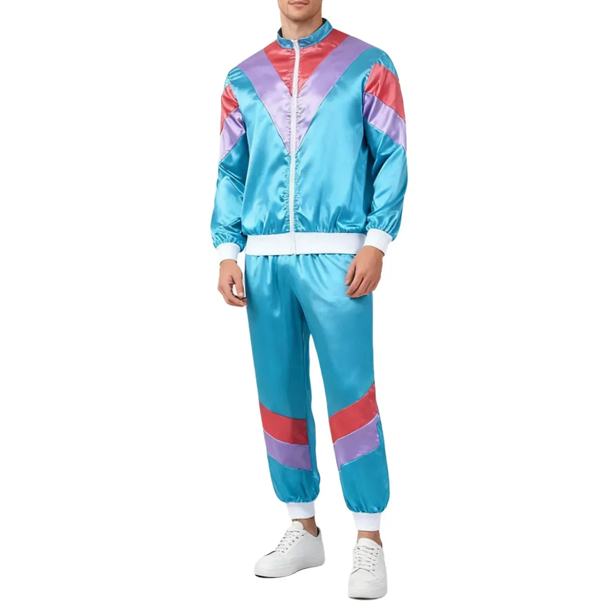 Disfraz chandal retro anos 80 halloween adulto multicolor disco - Vista 3
