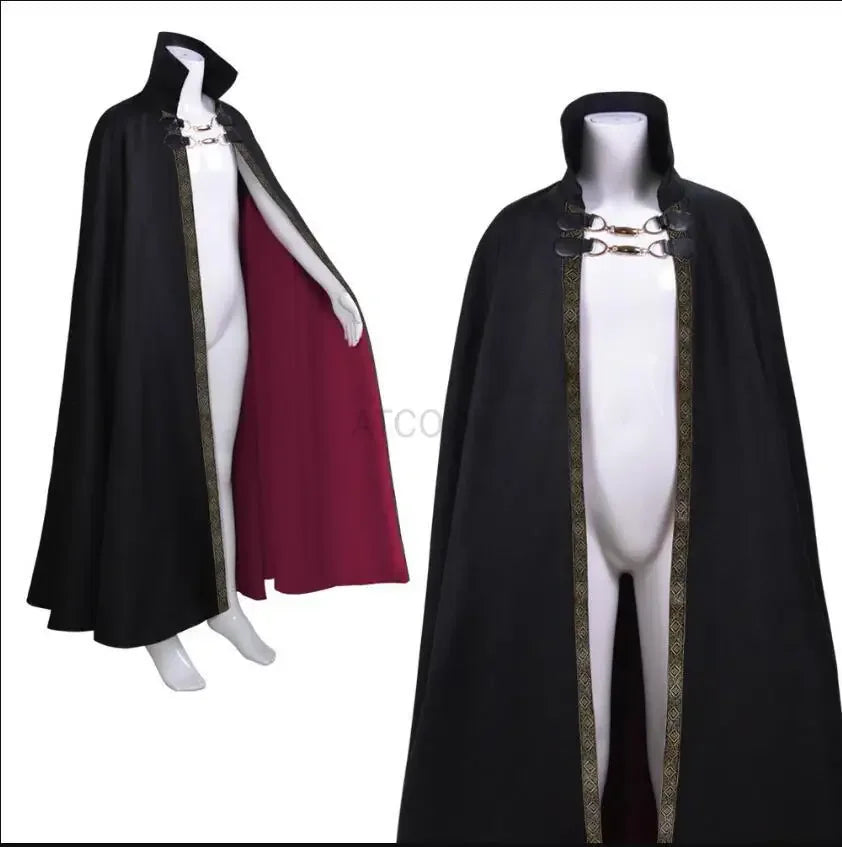 Capa vampiro gotica halloween steampunk con cadena metalica accesorio