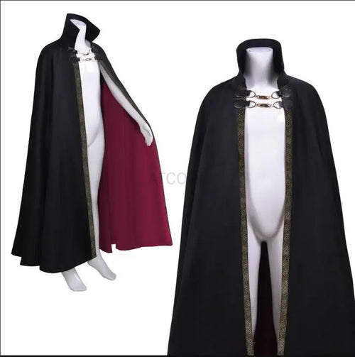 Capa vampiro gotica halloween steampunk con cadena metalica accesorio