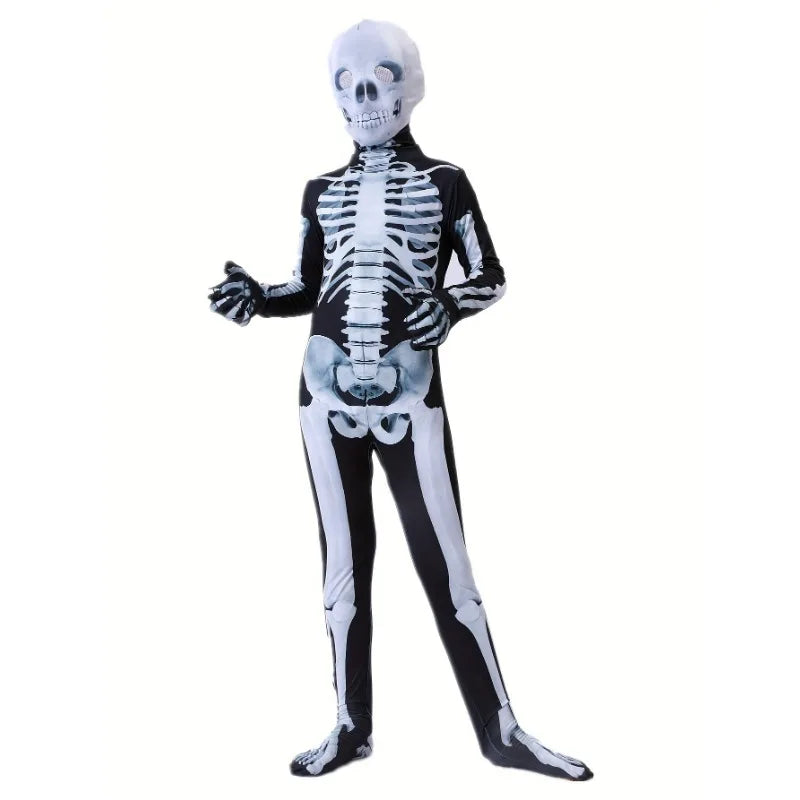 Disfraz esqueleto 3d nino halloween con mascara calavera infantil - Vista 3