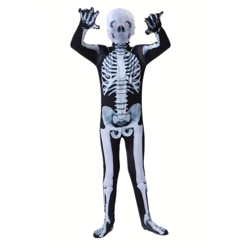 Disfraz esqueleto 3d nino halloween con mascara calavera infantil - Vista 4