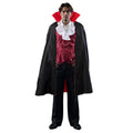 Disfraz vampiro conde adulto halloween con capa y chaleco aristocrata