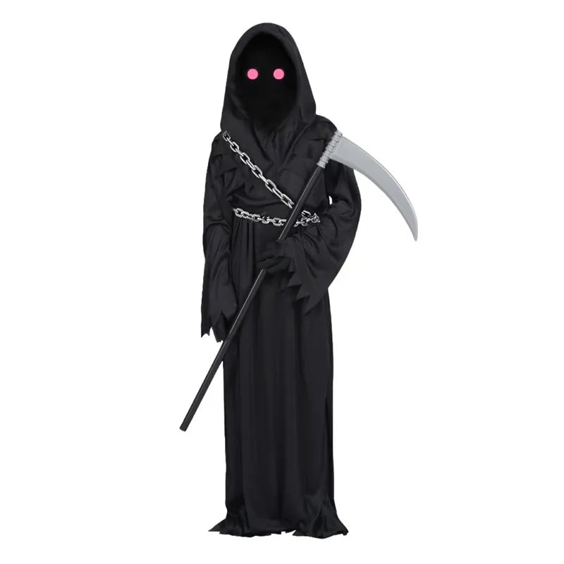Disfraz segador muerte nino halloween ojos rojos guardana infantil