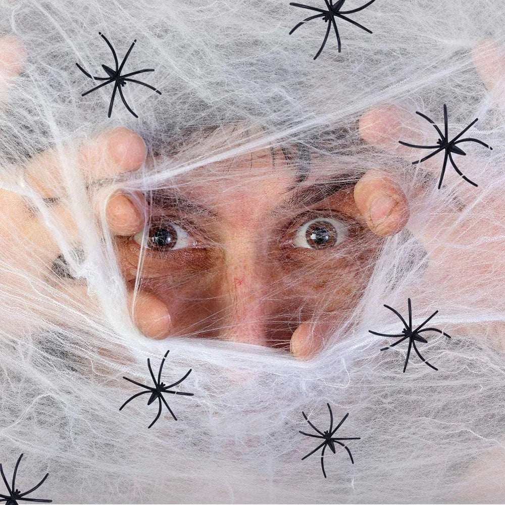 Telarana halloween gigante elastica decoracion con mini aranas incluidas - Vista 5