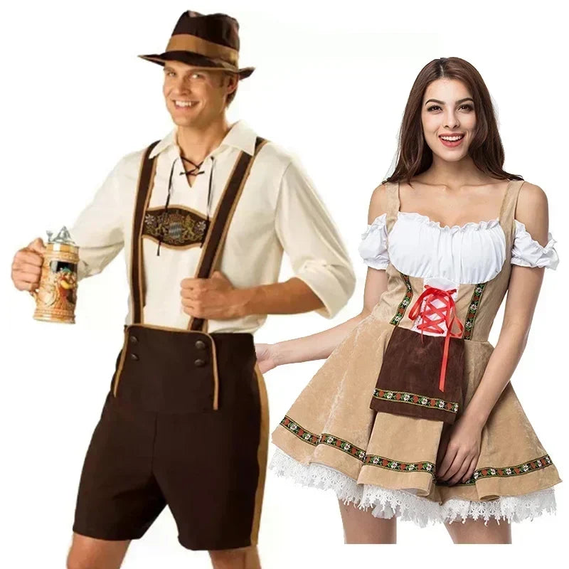 Disfraces pareja oktoberfest bavaro tradicional aleman halloween pack