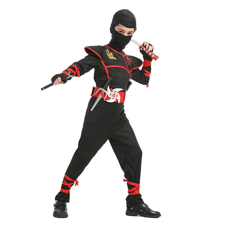 Disfraz ninja nino halloween sombra deluxe con armas de juguete infantil - Vista 2