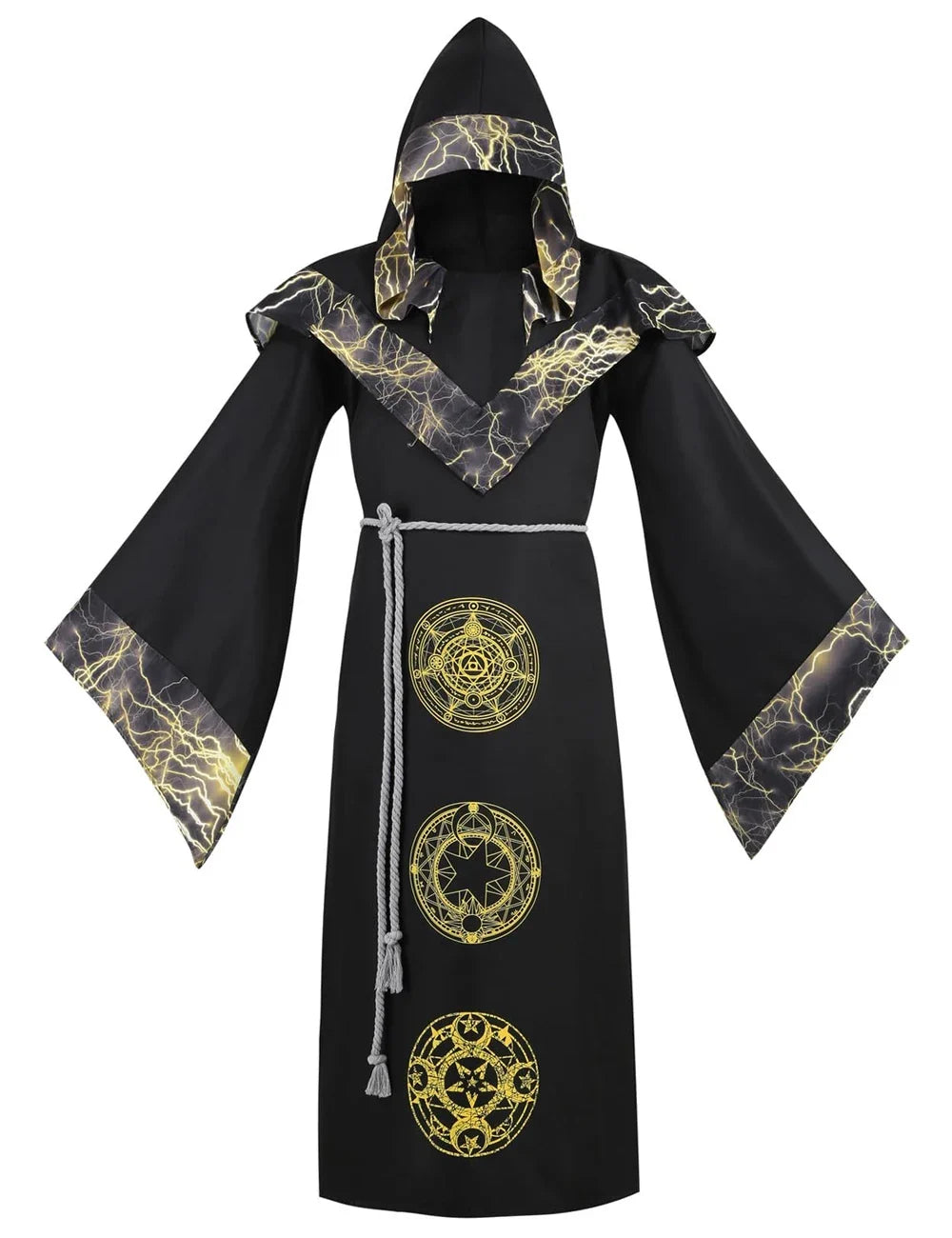 Disfraz mago oscuro hechicero medieval halloween adulto tunica - Vista 2