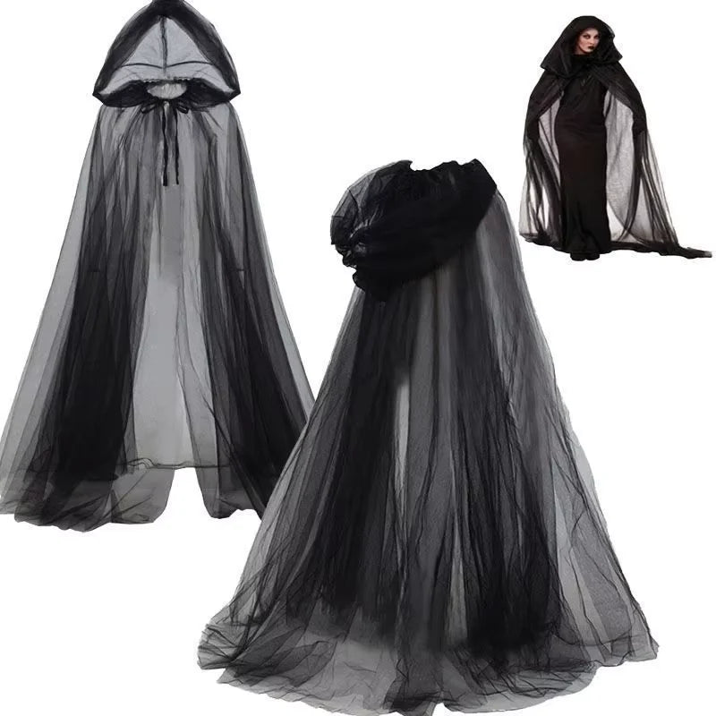 Capa gotica encaje halloween mujer novia cadaver vampiresa accesorio
