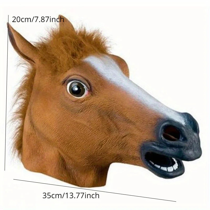 Mascara cabeza caballo halloween realista viral divertida adulto - Vista 3