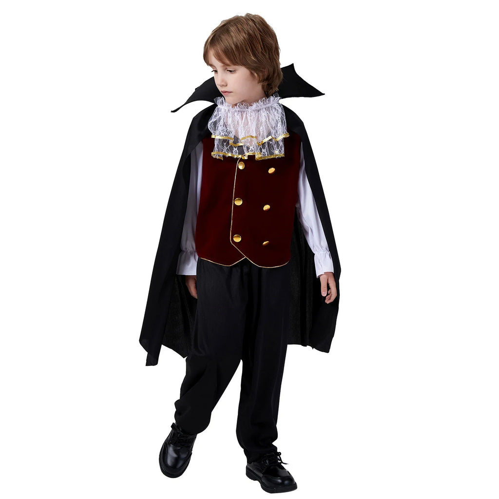 Disfraz vampiro conde nino halloween infantil con capa y chaleco - Vista 5