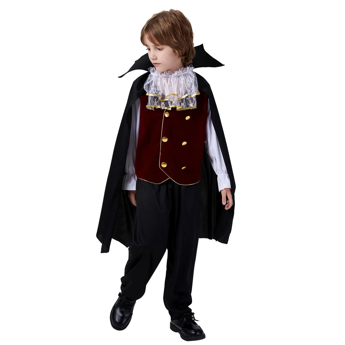 Disfraz vampiro conde nino halloween infantil con capa y chaleco - Vista 5