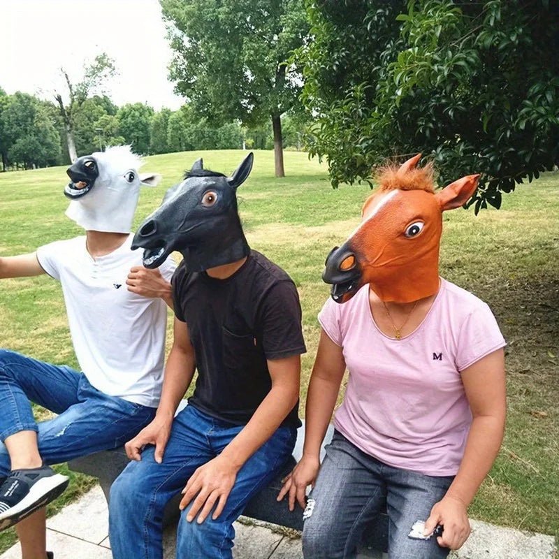 Mascara cabeza caballo halloween realista viral divertida adulto - Vista 4