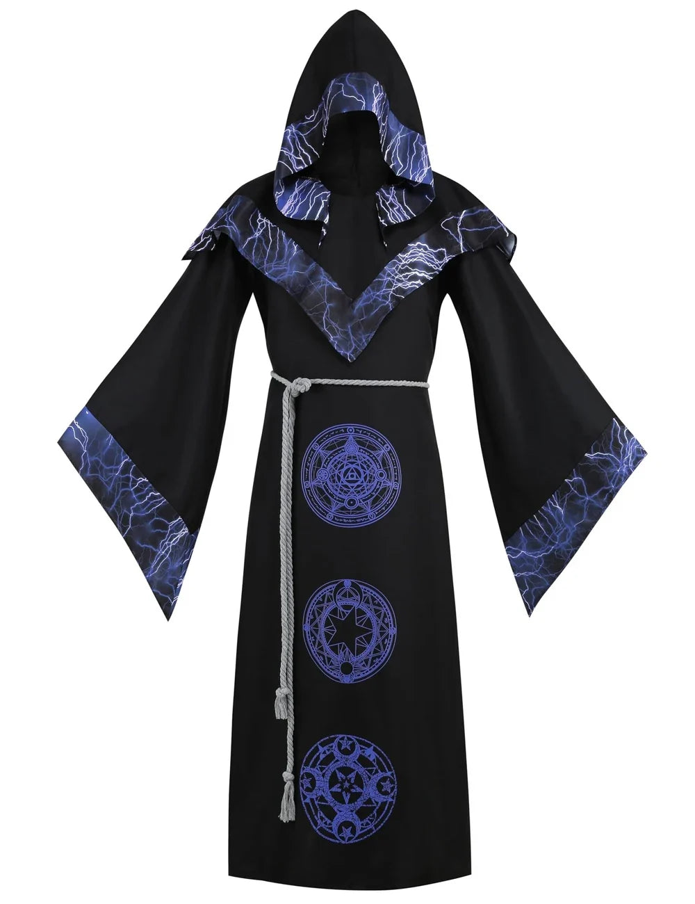 Disfraz mago oscuro hechicero medieval halloween adulto tunica - Vista 4