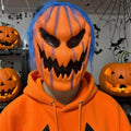 Mascara calabaza siniestra halloween demonio cuernos boca diabolica