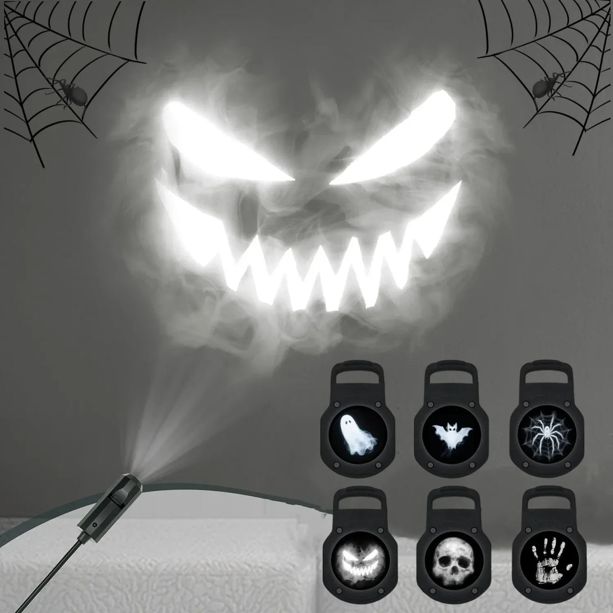 Proyector led halloween fantasma calavera lampara nocturna decoracion habitacion - Vista 2