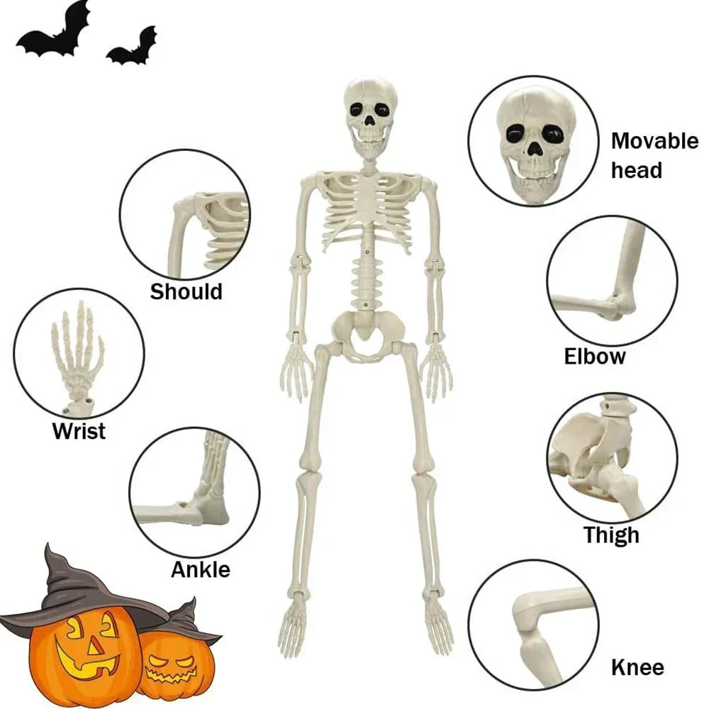 Esqueleto decoracion halloween 40cm humano articulado terror - Vista 3