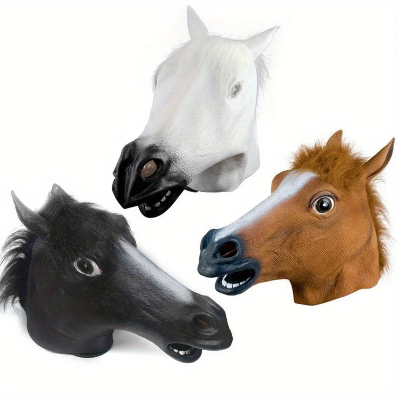 Mascara cabeza caballo halloween realista viral divertida adulto - Vista 2