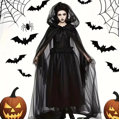Capa gotica encaje halloween mujer novia cadaver vampiresa accesorio - Vista 2