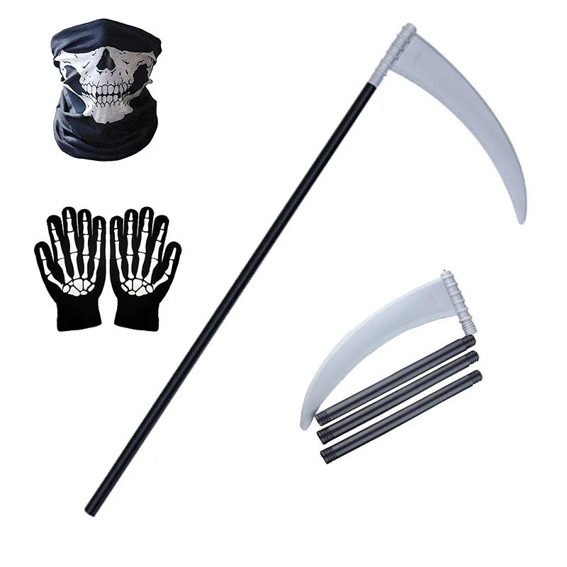 Disfraz segador muerte halloween set completo capa guardana mascara calavera - Vista 3