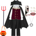 Disfraz vampiro conde nino halloween infantil con capa y chaleco